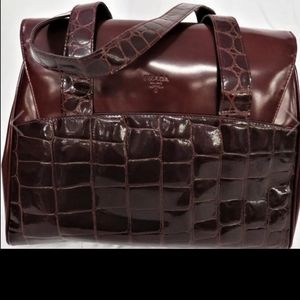 Vintage Large Burgundy Leather Prada Bag